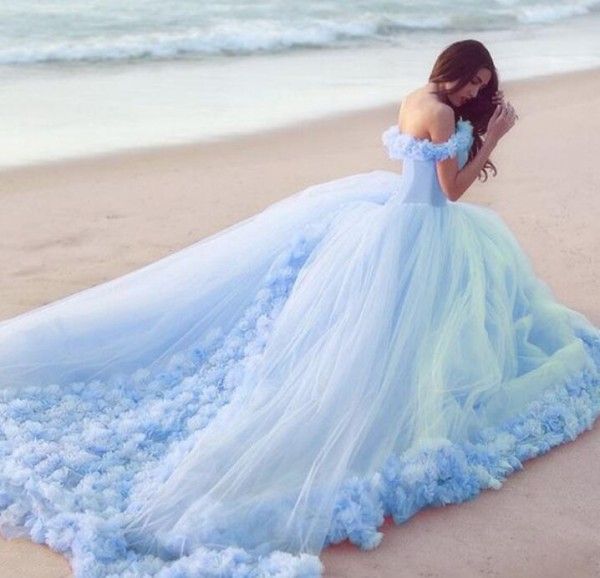 light blue wedding gown
