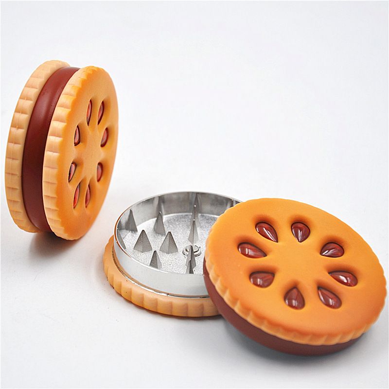 55mm 2 Parts Funny Grinder Cookie Tobacco Grinder Crusher Spiece Biscuit Smoking Machine Herb