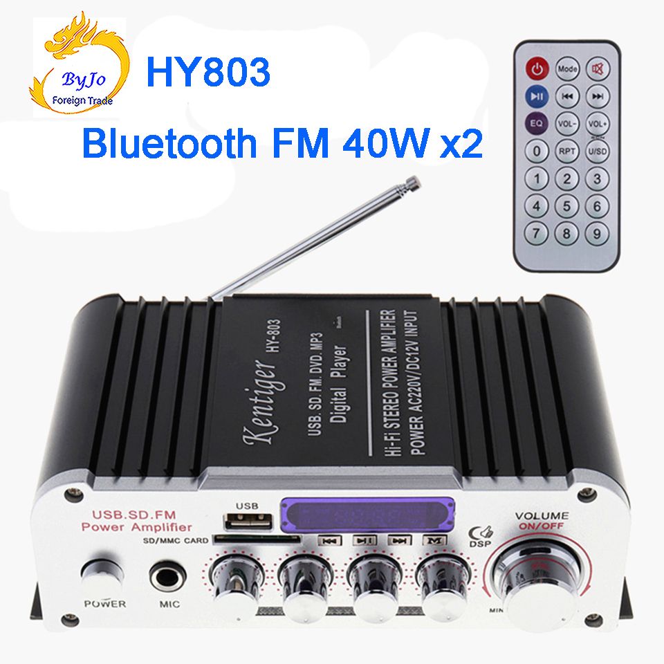 DC12V AC 220V Bluetooth amplifier mini home amplifier AV