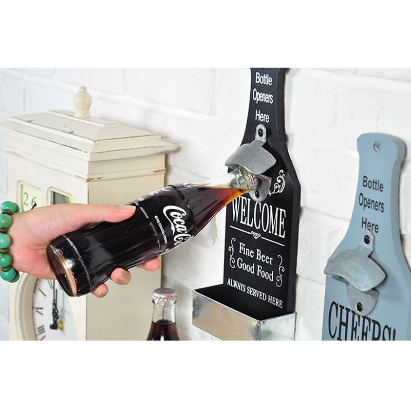 300pcs Free Fashion Hot Alloy Wall Mount Bar Beer Soda Glass Cap Bottle Opener Kitchen Tool Dhl Fedex Ups