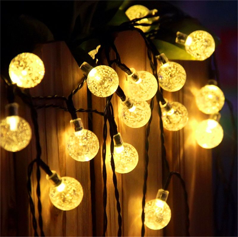 High Quality Solar Powered Led Outdoor String Lights 6m High Quality Solar Powered Led Outdoor String Lights 6m 30leds Crystal Ball Globe Fairy Strip For Outside Garden Party By