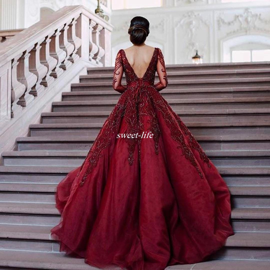 burgundy long sleeve dress for wedding
