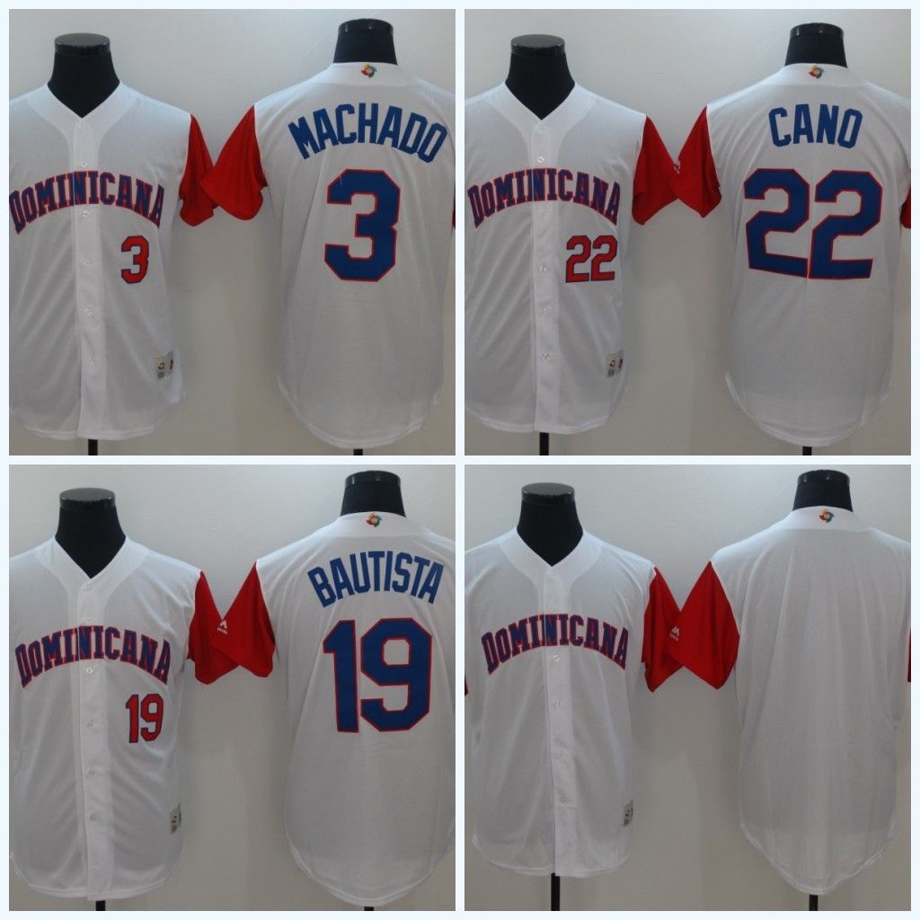2019 Mens 2017 World Baseball Classic Dominican Republic Jersey 3 Manny