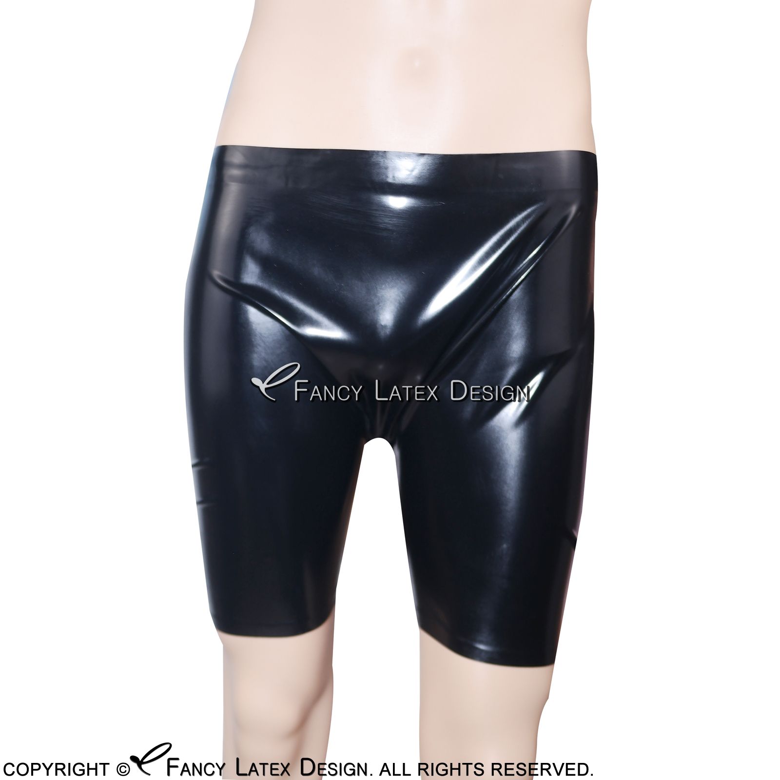 2017 Black Sexy Latex Long Leg Boxer Shorts Fetish Rubber Boy Shorts ...