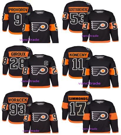 2017 stadium series philadelphia flyers black 9 provorov 28 giroux flyers stadium series jersey 2017