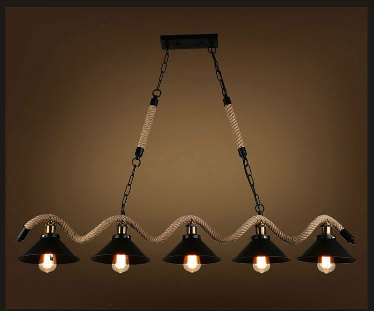 Industrial Lighting Restaurant Lamps 3 5 Heads Wrought Iron Pendant Rope Chandeliers For Home Decor Industrial Lighting Restaurant Lamps 3 5 Heads Wrought Iron Pendant Rope Chandeliers For Home Decor Stainless Steel