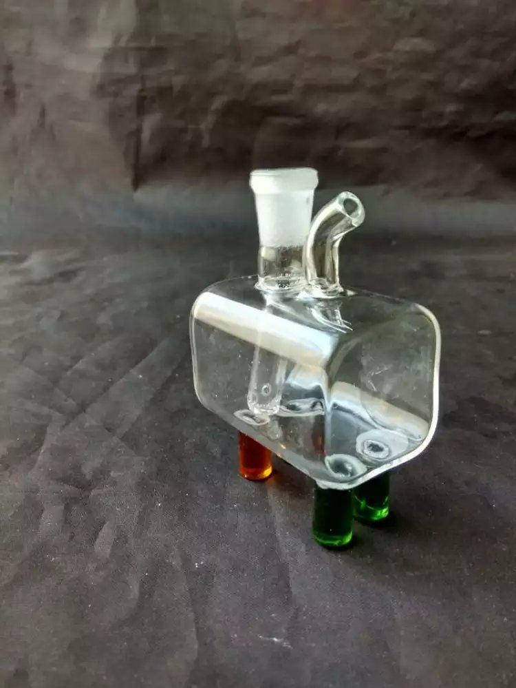 2020 Mini Small Square Glass Hookah Bongs Accessories , Unique Oil