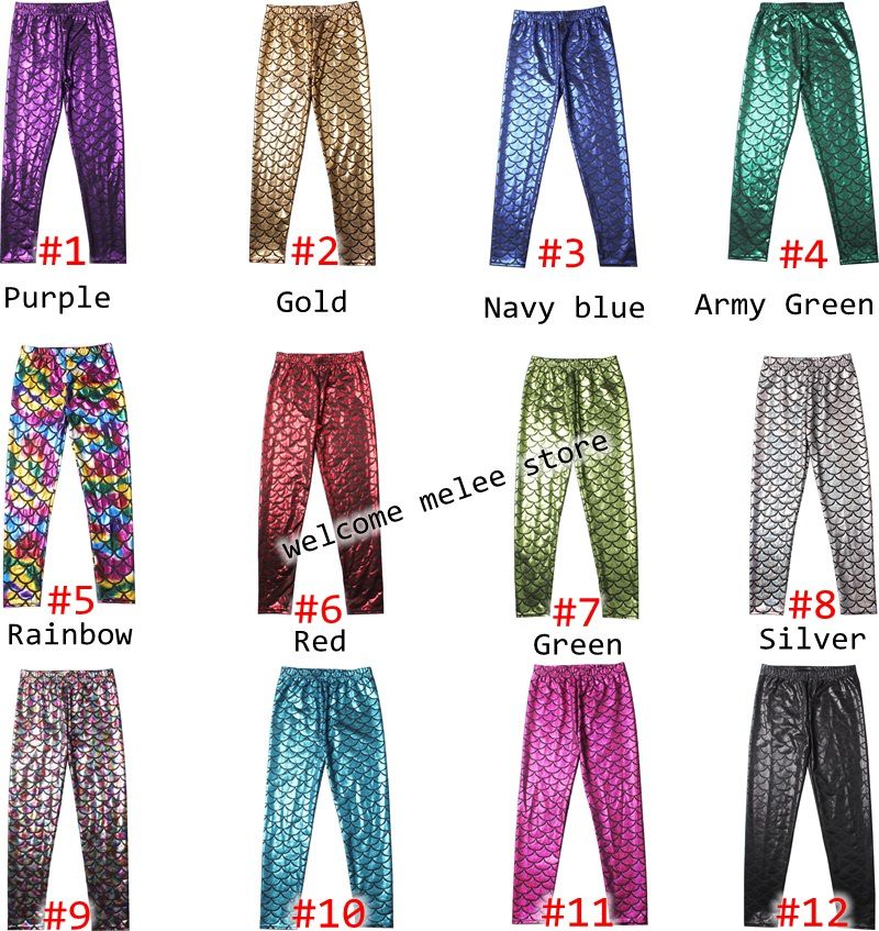 Toddler Kids Baby Girls Mermaid Scale Long Leggings Fish Tight Pants 1-5T