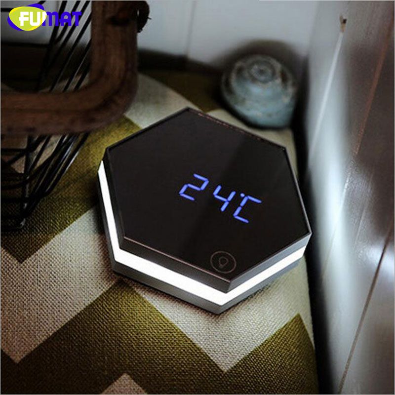 Led Study Lamp With Projection Clock Design Ideas Fumat Clock Led Night Lamp Mirror Alarm Usb Charging Desk