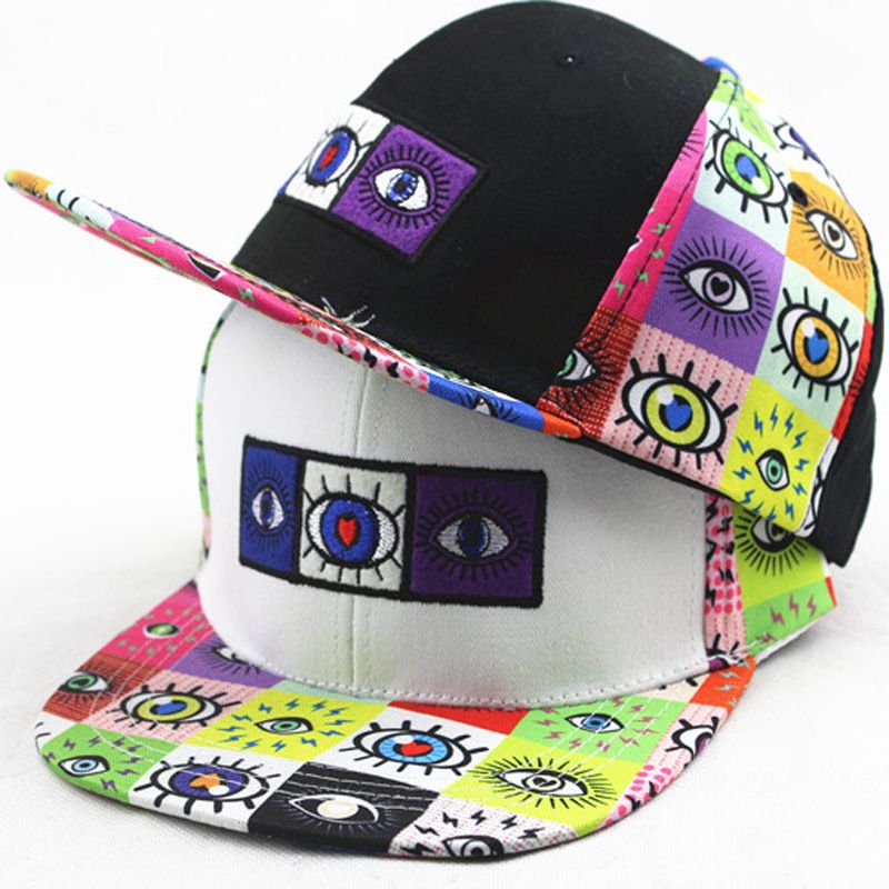 New Fashion Hip Hop Cap Eyes Embroidery Baseball Cap Unisex Color