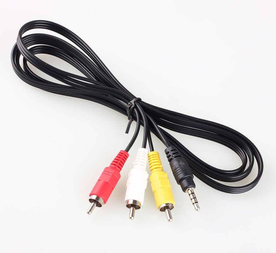 1.4 M Audio Video AV Cable 3.5mm Headphone Jack To 3 RCA TV Cable DV