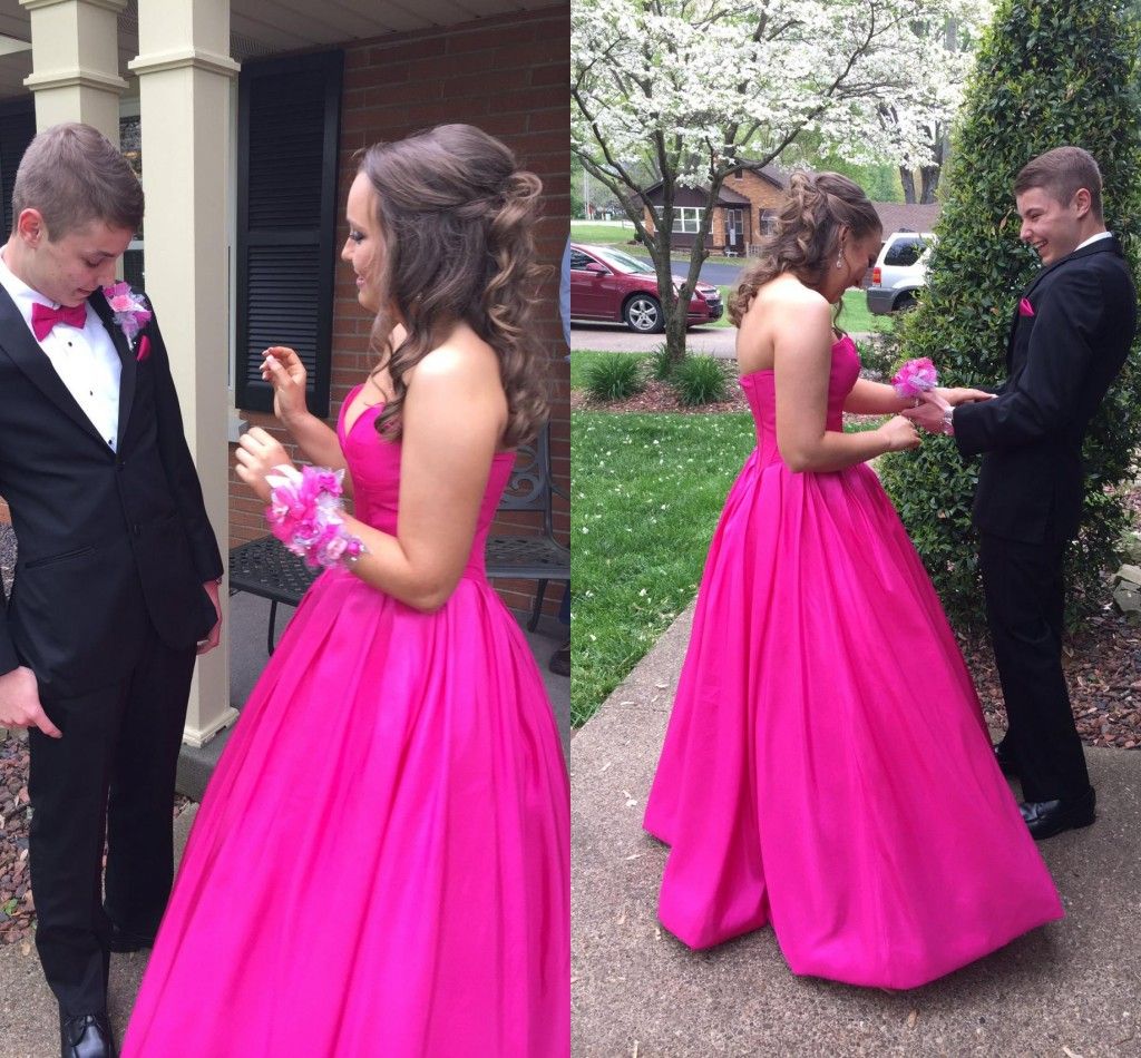 fuchsia pink ball gown