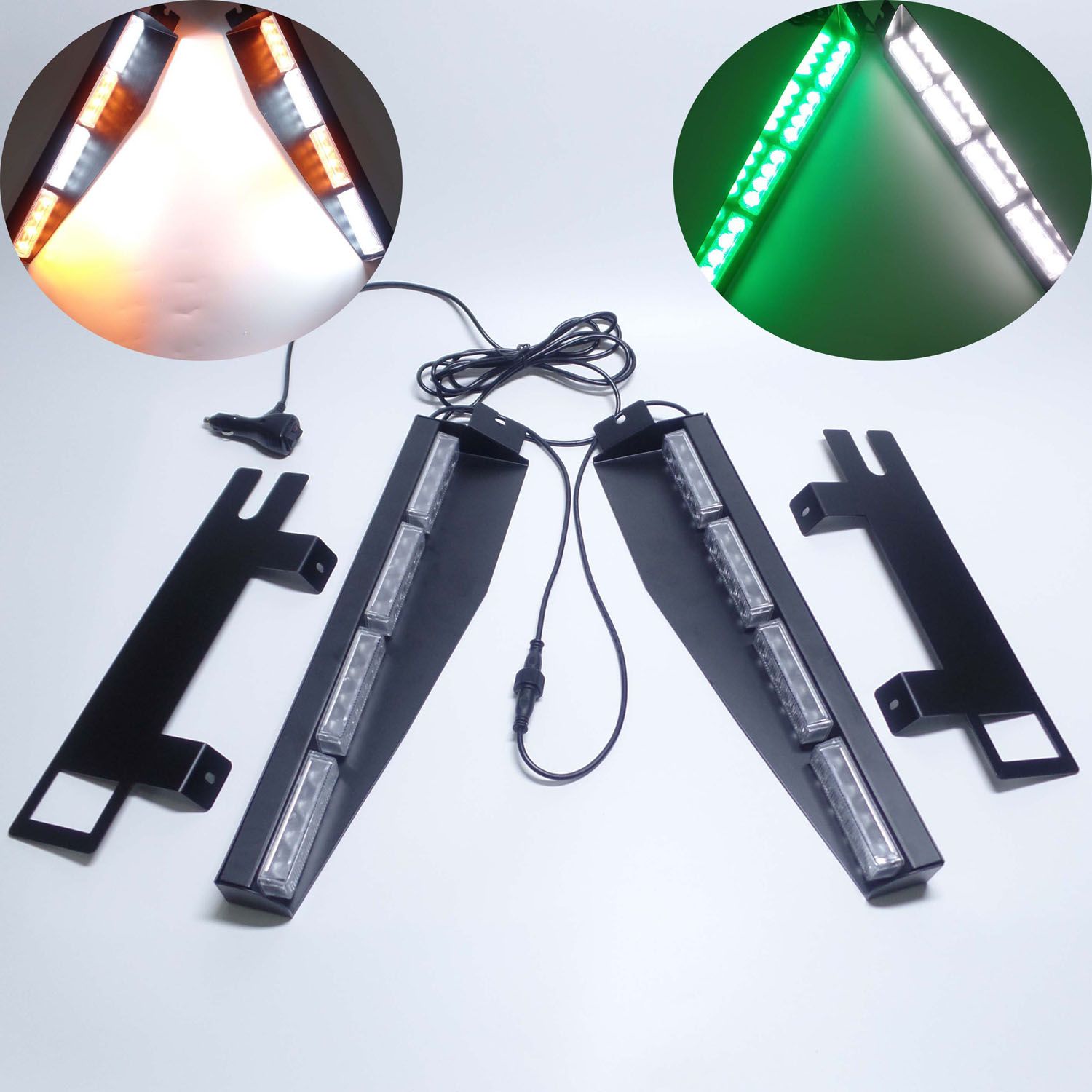 48 W Led Lightbar Car Visor Light Emergency Warning Strobe Split Mount