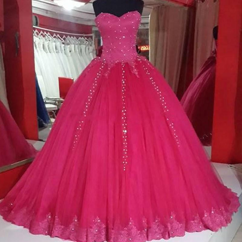 fuchsia ball gown