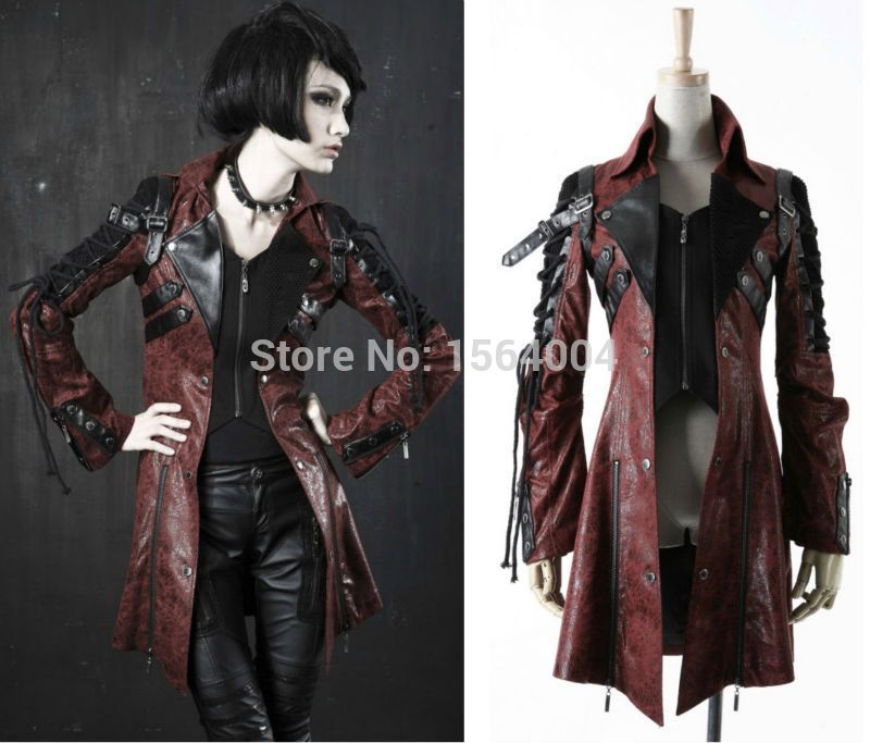 Whole Punk Rave Goth Womens Man Made Leather Rock Studded Cotton Whole Punk Rave Goth Womens Man Made Leather Rock Studded Cotton Jacket Coat Streampunk Hoolot S 3xl Jackets Women Hooded From