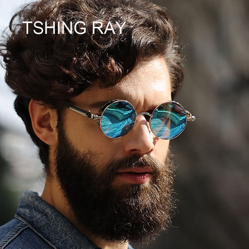 Men Women Vintage Round Mirrored Sunglasses Eyewear Outdoor Sports Glasses US