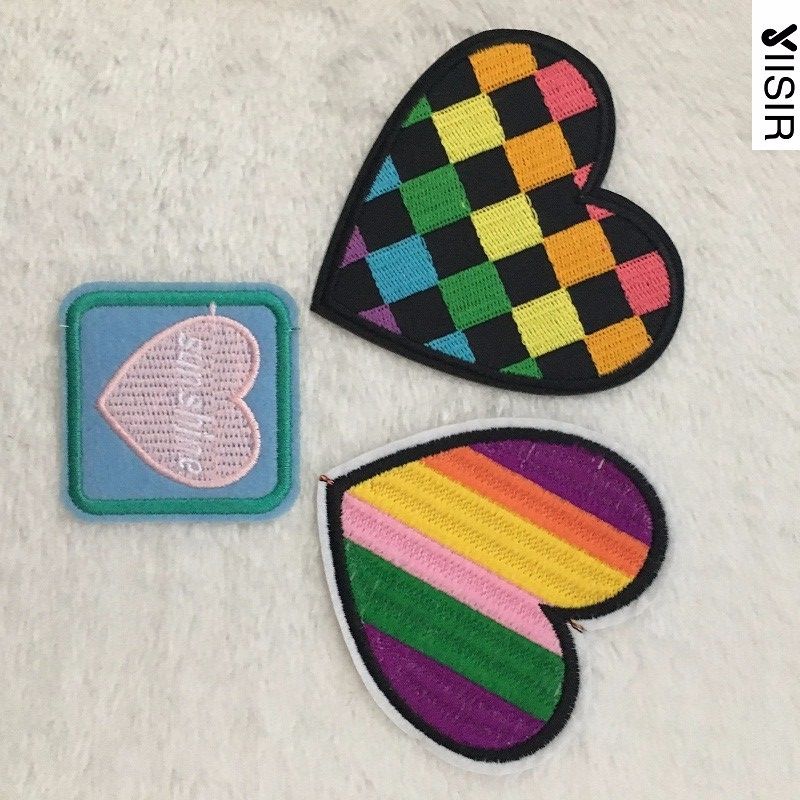 2020 Fabric Artificial Heart Heat Transfer Embroidery Clothes Patches