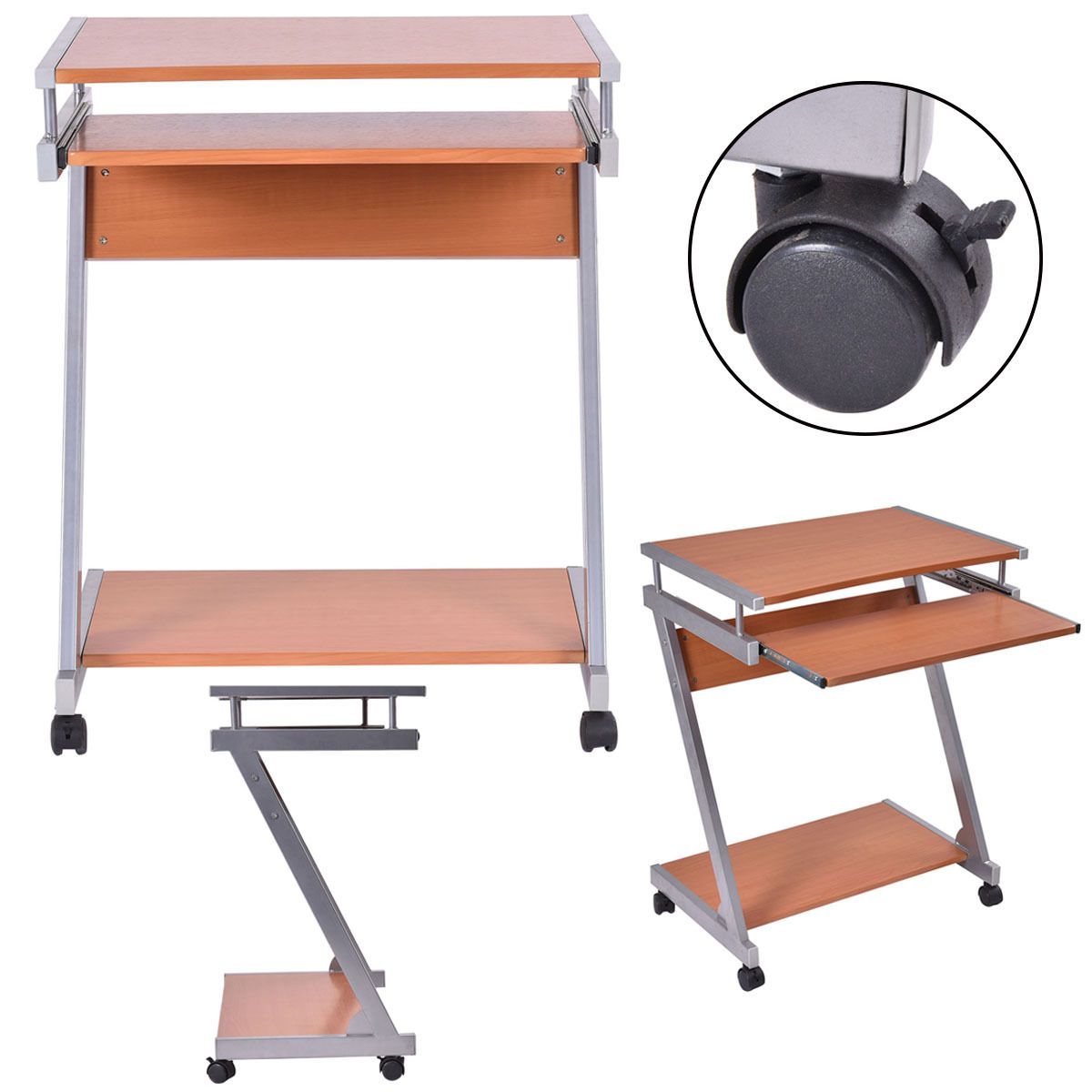 2018 Portable Rolling Computer Desk Laptop Table Work Station Home 2018 Portable Rolling Computer Desk Laptop Table Work Station Home Office Furniture From Dhmakepossible 34 59 Dhgate Com