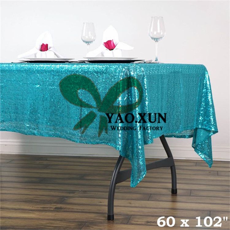 Hot Sale Rectangular Sequin Table Cloth Cheap Wedding