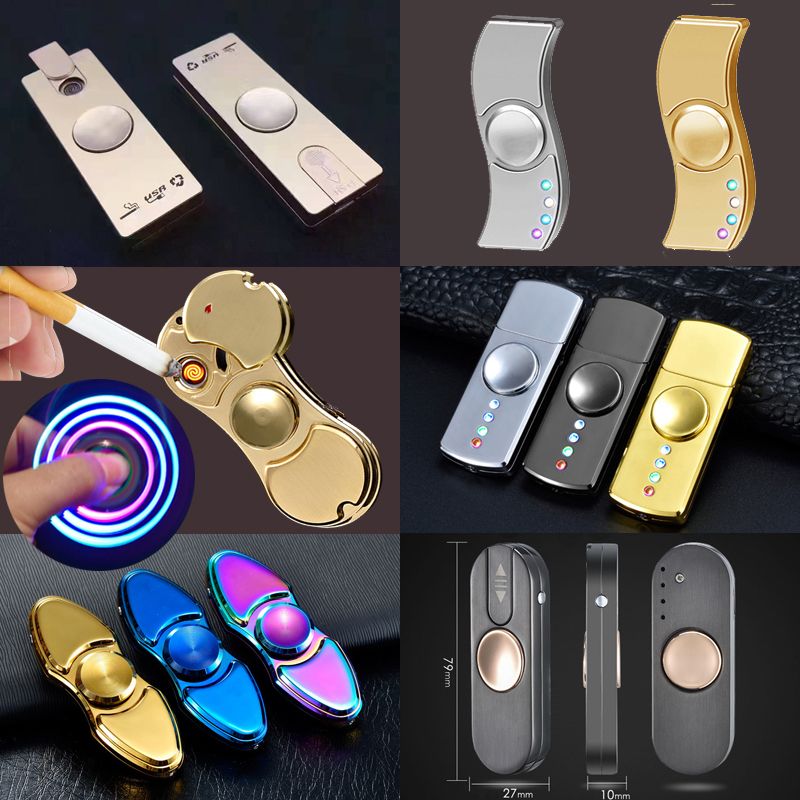 New Finger Spinner Cigarette Lighter With LED Light EDC Fidget Toy