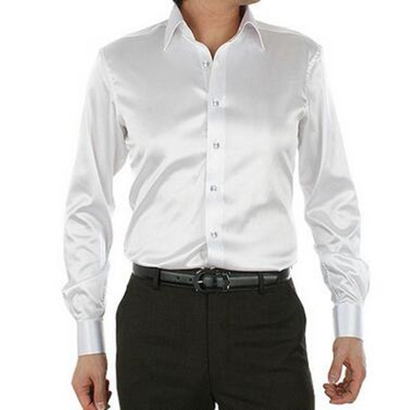 satin white dress shirt