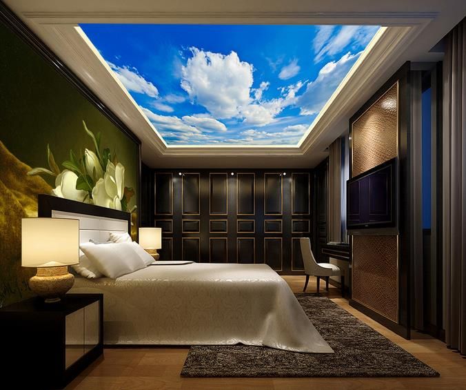 Compre 3d Techo Murales De Papel Tapiz Personalizar Fondo De Pantalla