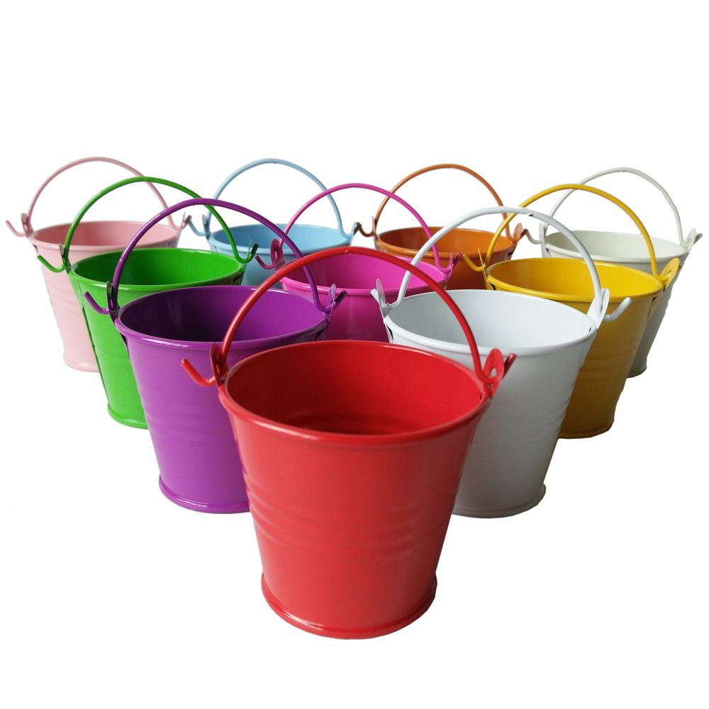 2020 Cheap Wedding Buckets Metal Pail Wholesale Colorful Mini Buckets
