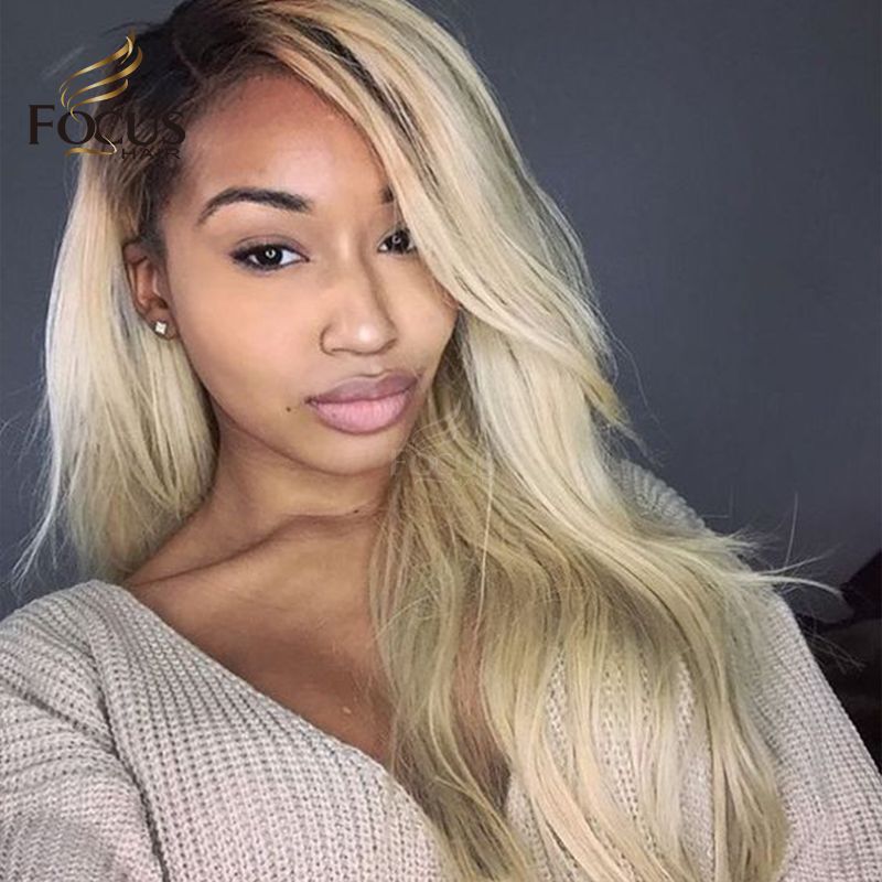 Dark Roots Lace Front Wig 1b 613 Full Lace Human Hair Wigs 150