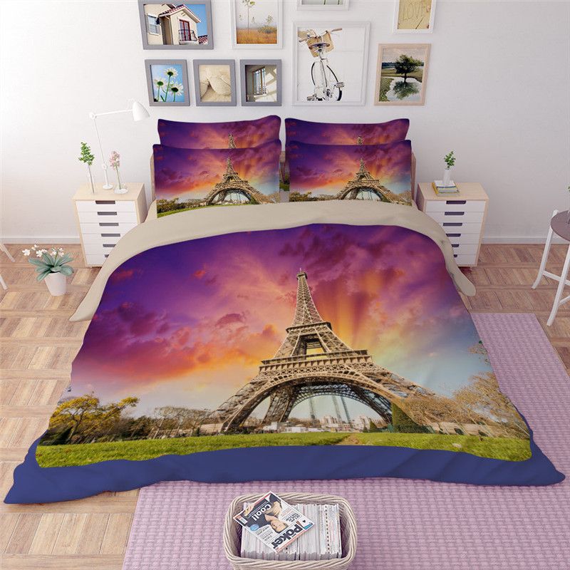 Love Paris Eiffel Tower Bedding Set Hd Print Romantic Bed Duvet Love Paris Eiffel Tower Bedding Set Hd