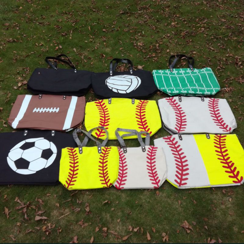 Kids Cotton Canvas Softball Tote Wholesale Blanks Softball Purse With