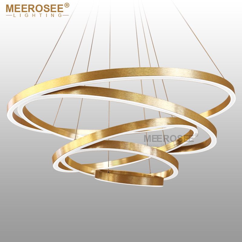 Large Rings Led Pendant Lights Gold Hanging Lamp For Restaurant Large Rings Led Pendant Lights Gold Hanging Lamp For Restaurant Acrylic Circle Lampadario Res Lighting In Black