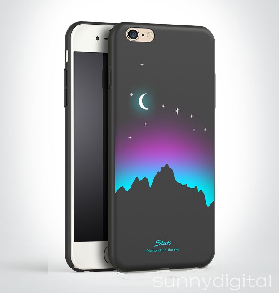 For Iphone8 8plus Painting Pc Phone Case Starry Sky Style Back Cover For Iphone 7 Plus 6s Plus Wolf Star Animal Nature Shape Colorful Design Cell Phones