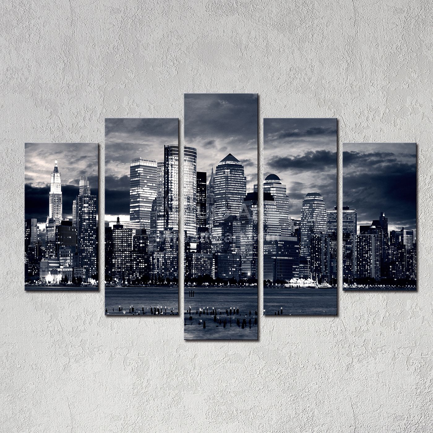 2019 Modern Home Decor  New  York  City Painting Black White 