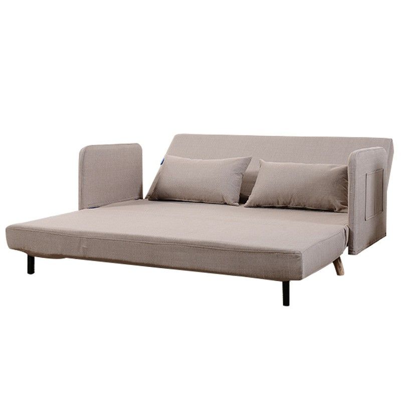 Fold Down Chair Flip Out Lounger Convertible Sleeper Bed Couch With Fold Down Chair Flip Out Lounger Convertible Sleeper Bed Couch With Steel Frame Linen Cover Quality Rebound Foam Armrests F01d2 Futon