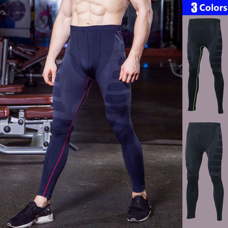 Pantaloni Compressione Uomo - Leggings Sportivi Traspiranti Per Allenamento E Corsa (Confezione Da 2) - Foto 11