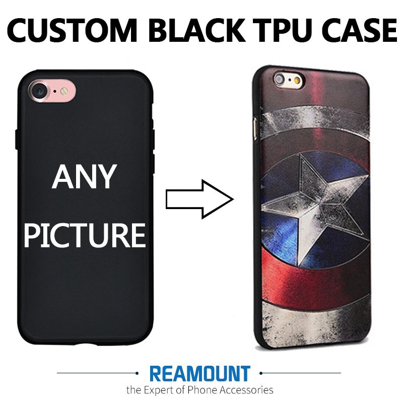 3d relif personalized diy customize logo tpu black phone case cover