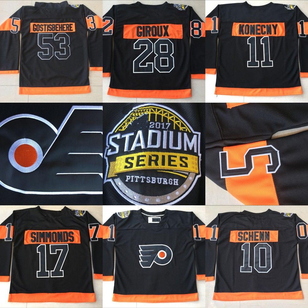 Men Black Wayne Simmonds Flyers 2017 Stadium Series Short Sleeve T ...