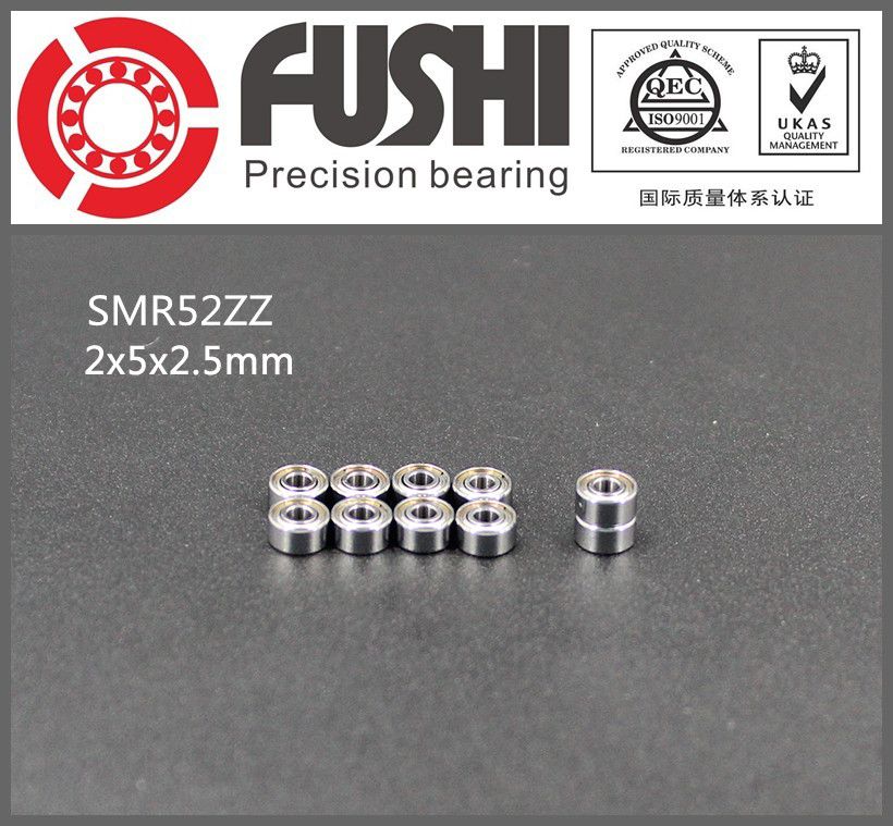 1 pc 2x5x2.5mm ABEC-7 SMR52 ZZ - 440C Stainless Steel Radial Ball Bearing