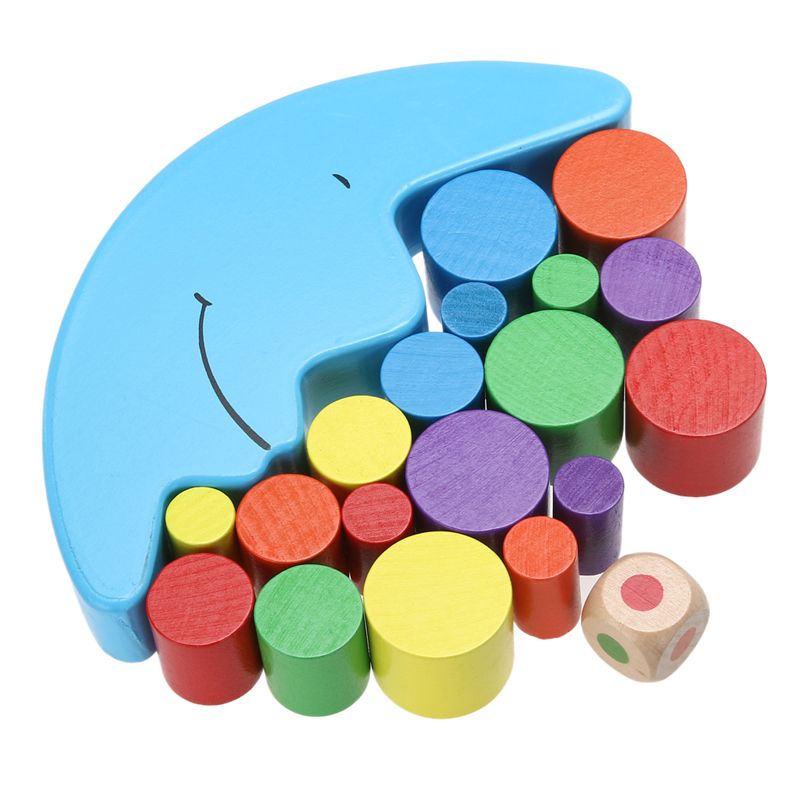 2020 Baby Early Learning Toy Wood Moon Balancing Educational Toys Building Blocks Kids Children