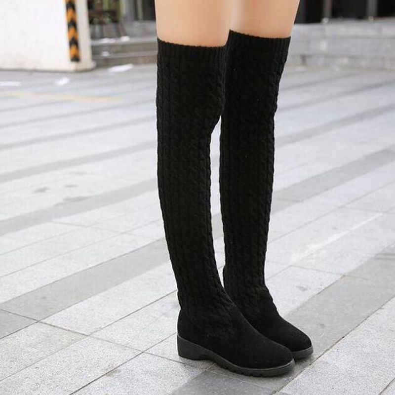 knitted knee high boots