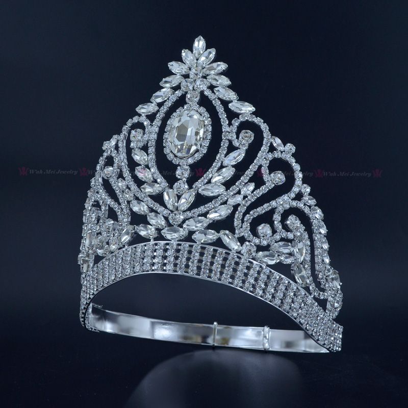 2019 Pageant Crowns Rhinestone Crystal Silver Miss Beauty Queen
