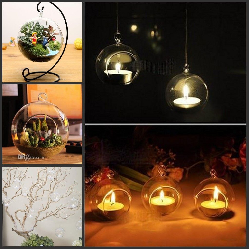 Clear Hanging Glass Vase Succulent Air Plant Display Terrarium Clear Hanging Glass Vase Succulent Air Plant Display Terrarium Wedding Candlestick Tealight Holders For Home Decor 8cm 10cm 12cm15cm
