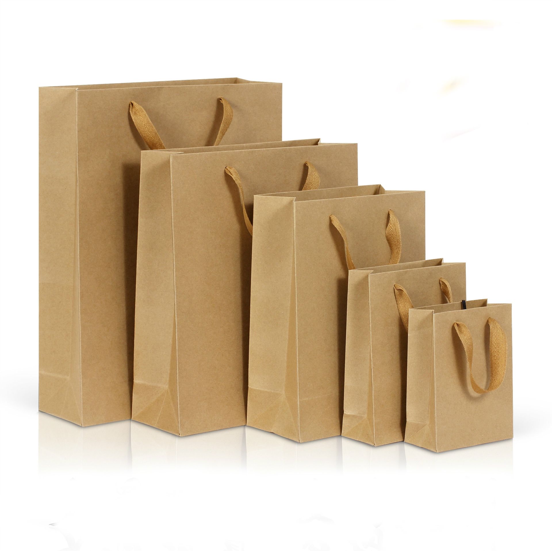 2021 Easy Carry Kraft Paper Bag With Handle E Co Craft Paper Shopping