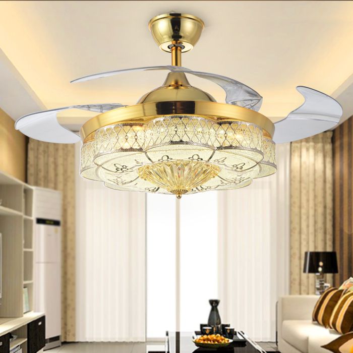 2018 Dimming Contro K9 Crystal Ceiling Fan Light Restaurant Electric 2018 Dimming Contro K9 Crystal Ceiling Fan Light Restaurant Electric Lamp Simple Household Bedroom Living Room 85 265v From Wsn8oby 389 95 Dhgate