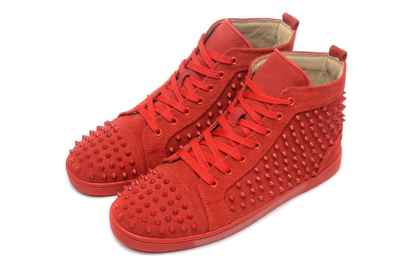 red hard bottom shoes