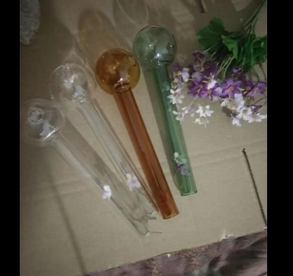 Accessori bong di fiori di ciliegio, Bruciatore a olio Tubi di vetro Tubi d'acqua Tubo di vetro Raffreddatori di olio Fumo con contagocce Bong di vetro Accessor