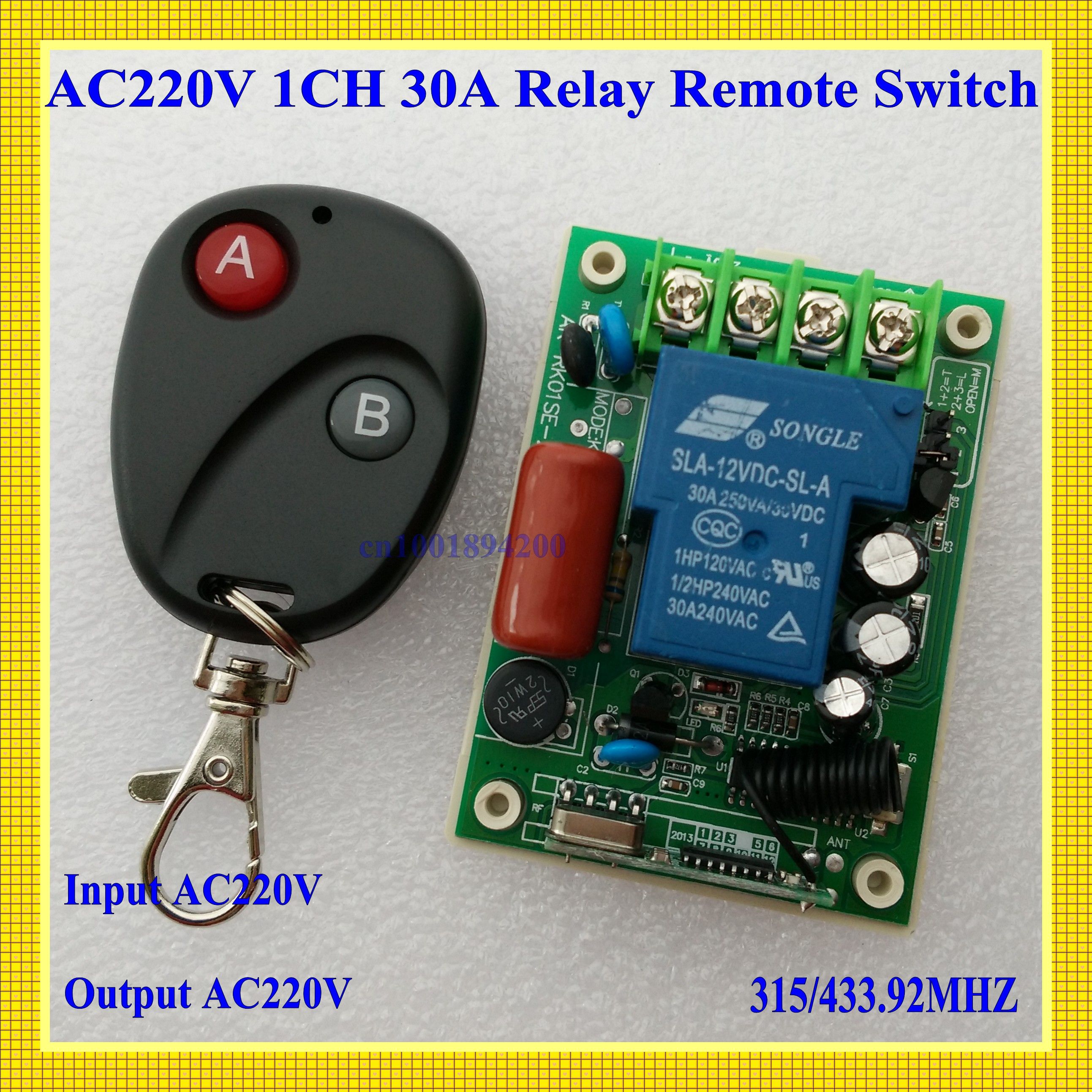 Rf 220v 30a 3000w Wireless Remote Control Switch System315 433 Light Rf 220v 30a 3000w Wireless Remote Control Switch System315 433 Light Lamp Led Water Pump On Off Contro