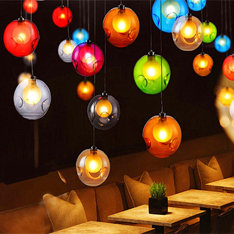 Modern Crystal Chandelier Colorful Glass Ball Led Pendant Lamp For Modern Crystal Chandelier Colorful Glass Ball Led Pendant Lamp For Dining Room Living Bar G4 Bulb Ac 85 265v Chandeliers