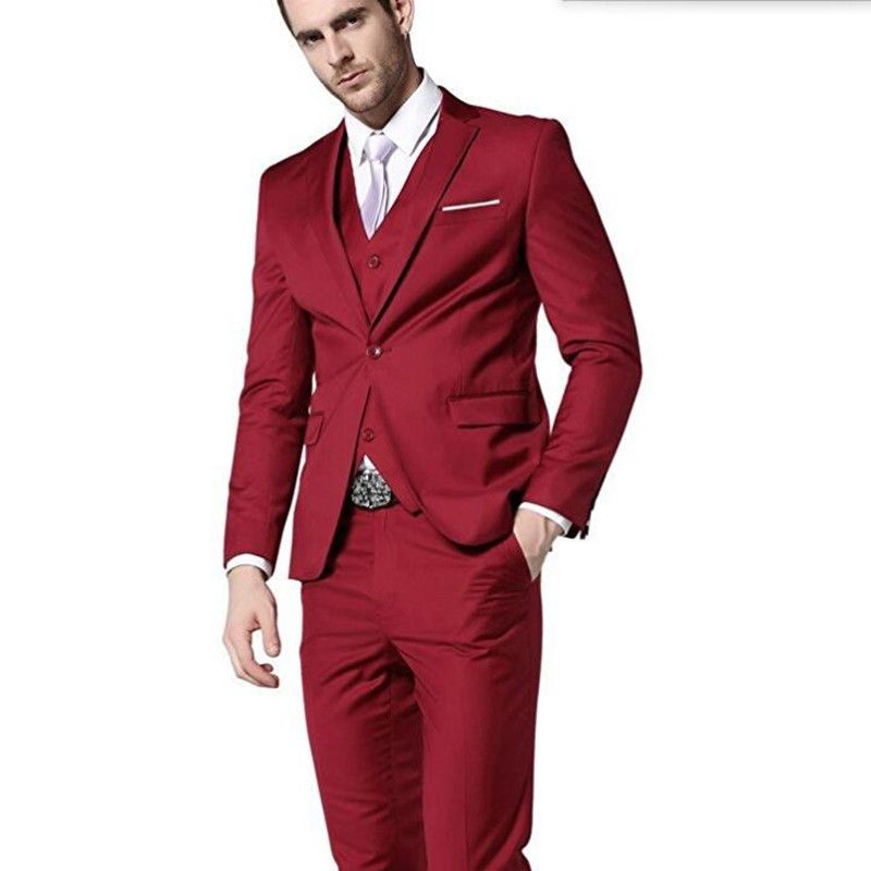 Acquista Abiti Da Uomo Rossi Ultimo Disegno Cappotto E Pantalone Sposo  Abiti Smoking Personalizzati Abiti Da Sposa Un Bottone Giacca + Gilet +  Pantaloni A 109,91 € Dal Antu186 | DHgate Italy