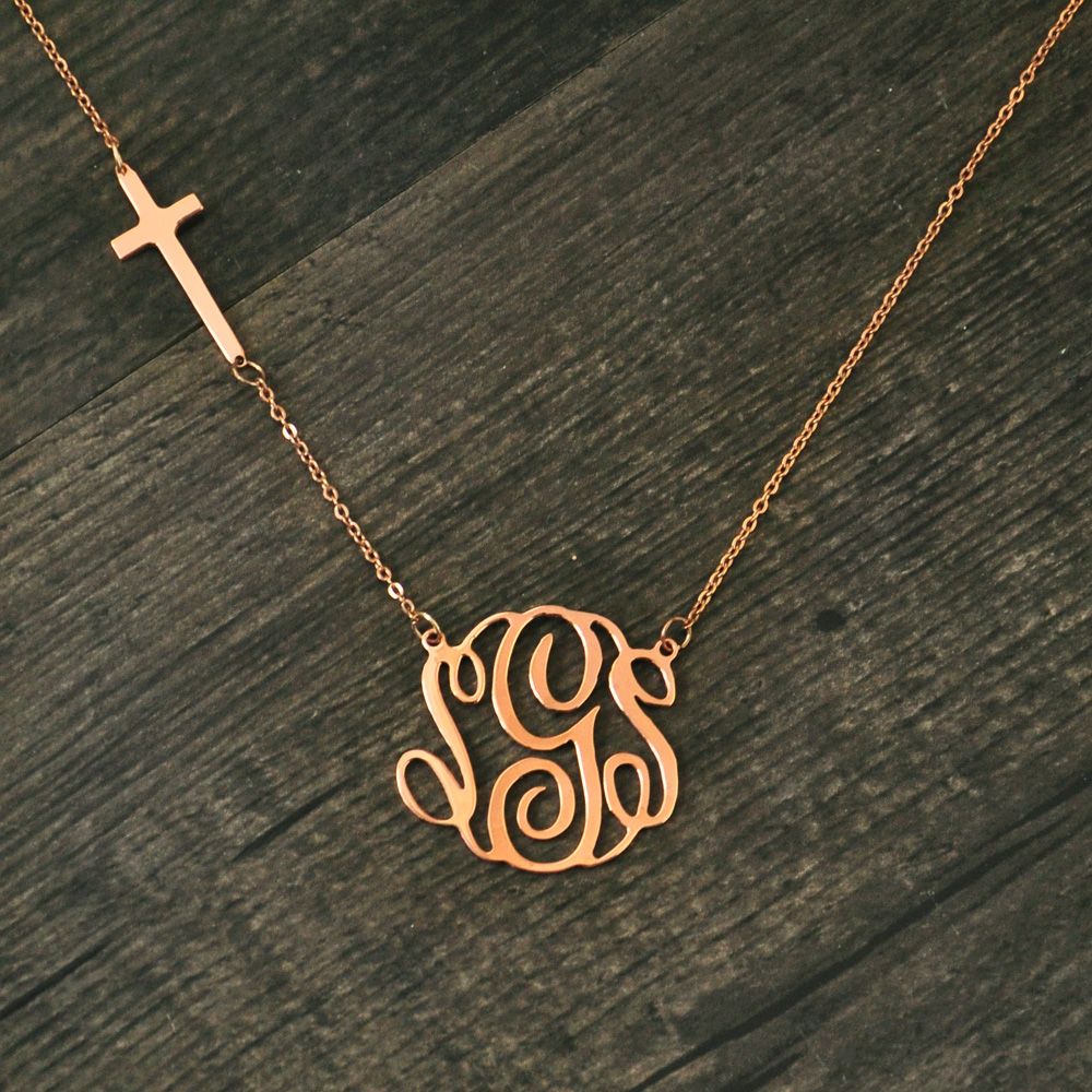 wholesale initials monogram necklace custom necklace personalized